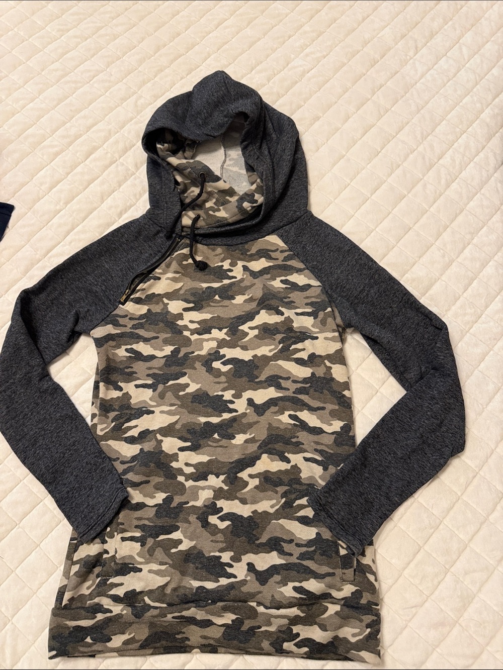 Camo Hooded Sweatshirt with thumb holes
